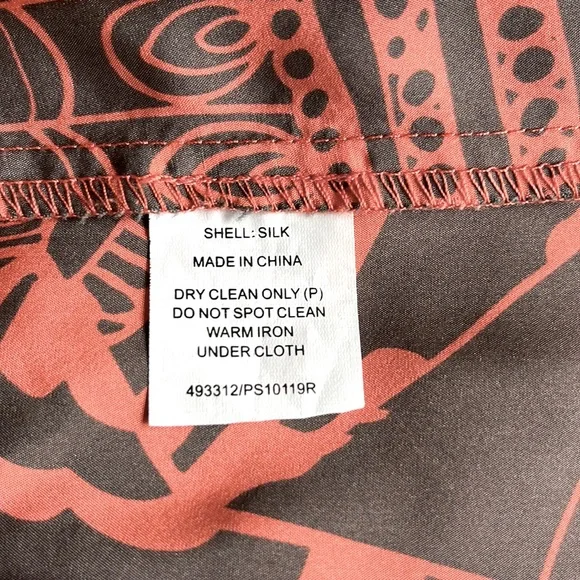 PIPER Silk Maxi Dress, Mandala Print, Melon & Gray Colours - Picture 6 of 7